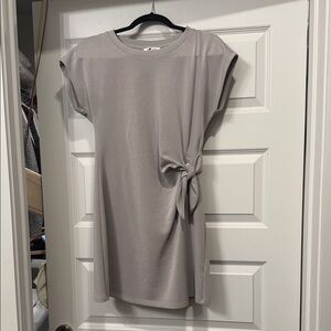 Elegant Gray Women's Top with Side Knot